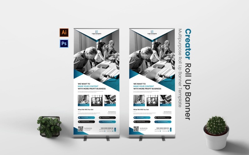 Content Creator Roll Up Banner Corporate Identity