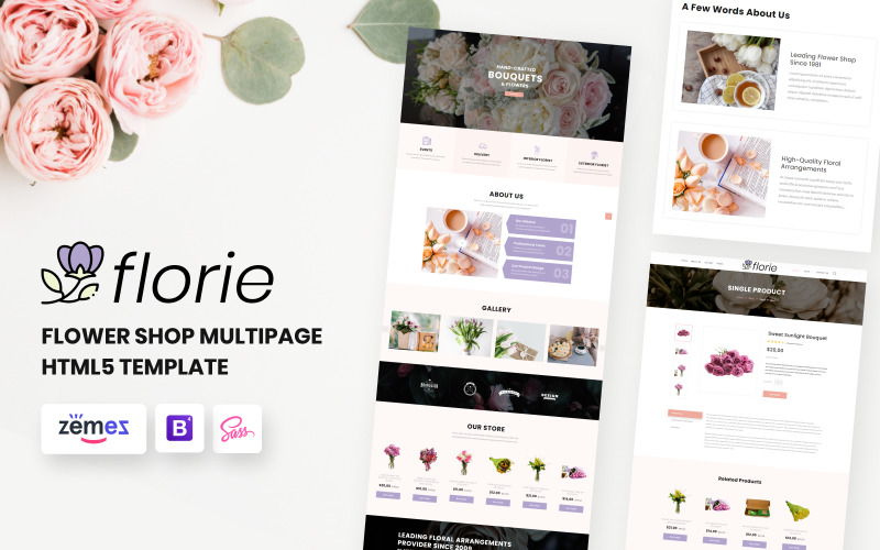 Florie - Flower Shop HTML5 Template Website Template