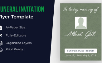 Funeral Invitation Flyer Template Design