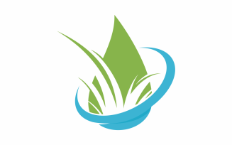 Green Grass Lines Logo Template
