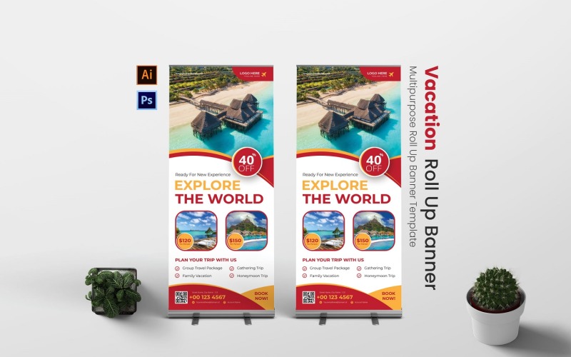 Holiday Vacation Roll Up Banner Corporate Identity