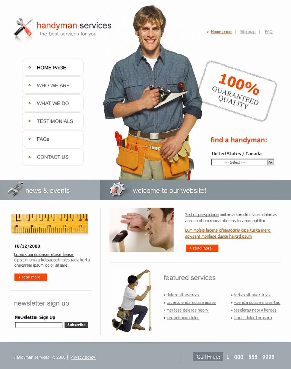 Home Repairs Website Template #18224