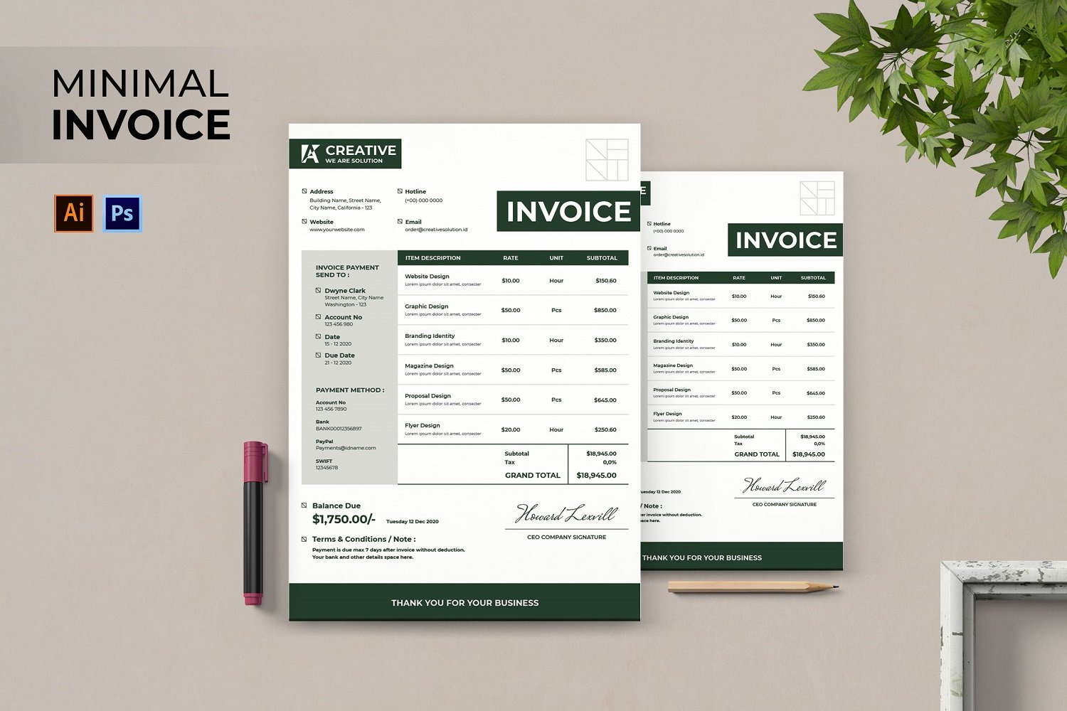 Kit Graphique #182788 Invoice Business Divers Modles Web - Logo template Preview