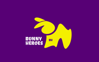 Bunny Hero Logo Design Template