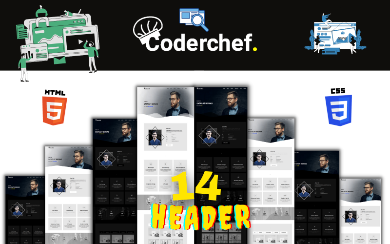 Coderchef - Modern Html Portfolio Template Landing Page Template