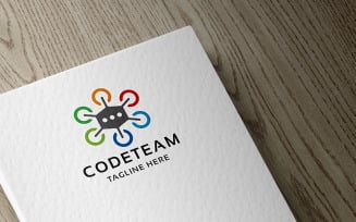 Professional Code Team and Coder Logo template