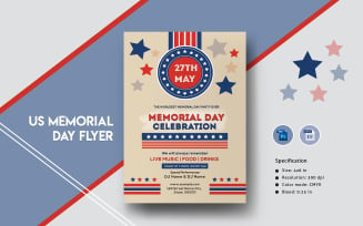 Us Memorial Day Flyer Corporate Identity Template