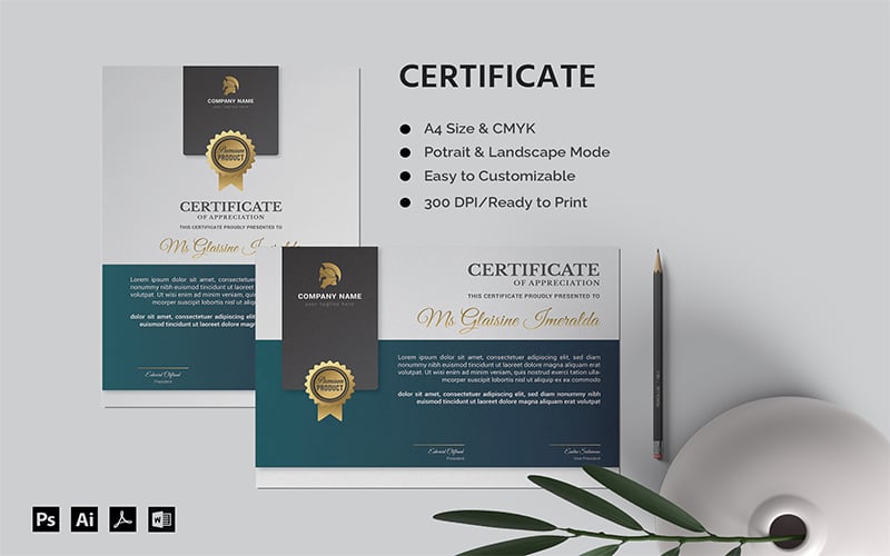 Template #182906 Achievement Certificate Webdesign Template - Logo template Preview