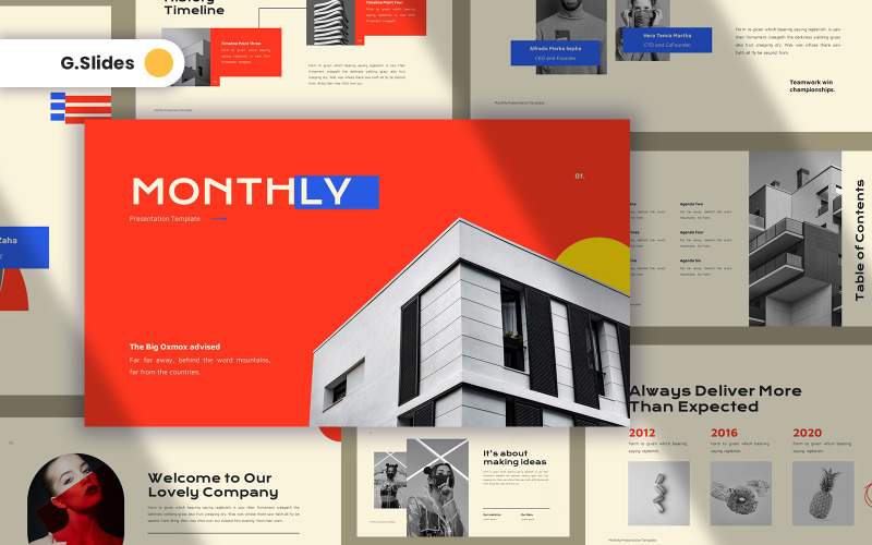 Monthly Creative Google Slides Template