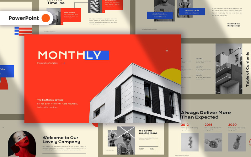 Monthly Creative PowerPoint Template
