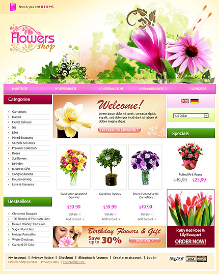 Шаблоны Интернет Магазинов Цветов