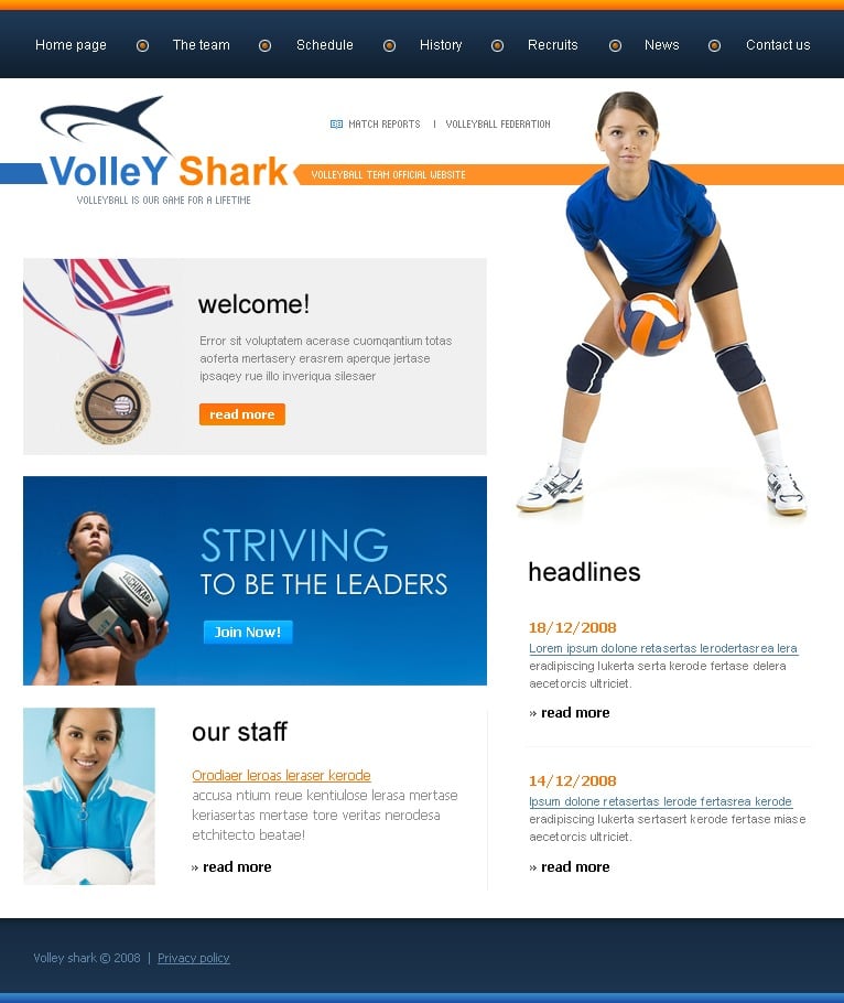 volleyball player website