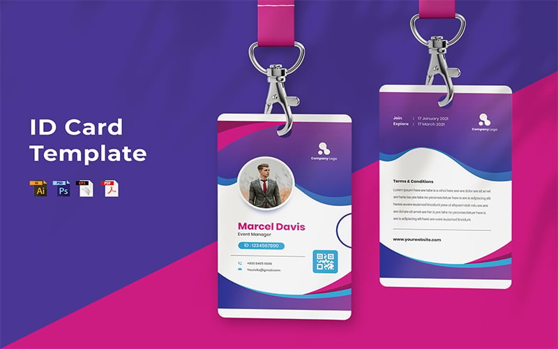 Marcel Davis - ID Card Template Corporate Identity