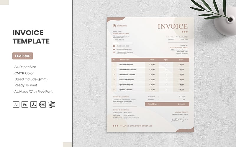 Kit Graphique #183189 Invoice Facturation Divers Modles Web - Logo template Preview