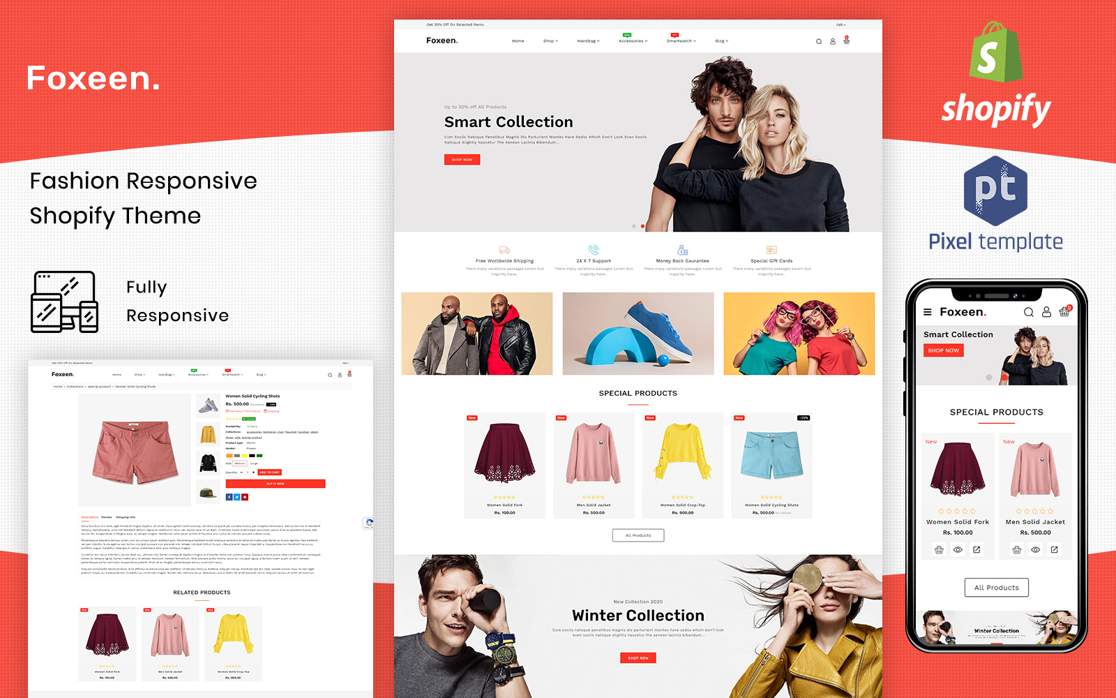 Foxeen - Shopify-sjabloon voor moderne mode