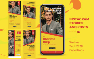 Instagram Stories and Posts Powerpoint Social Media Template - Corporate Webinar Collection