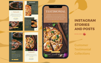 Instagram Stories and Posts Powerpoint Social Media Template - Product Testimonial Collection
