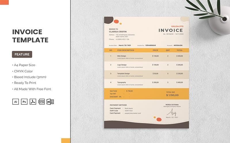 Kalisa Std - Invoice Template Corporate Identity