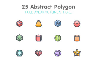 Abstract Polygon Line with Color Iconset template
