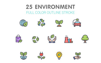 Environment Line with Color Iconset template