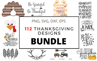 112 Fall Thanksgiving Designs Monogram Frames Bundle Vector Drawings Illustration
