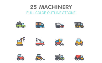 Machinery Line with Color Iconset template