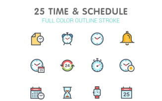 Time & Schedule Line with Color Iconset template