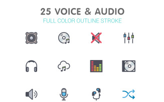 Voice & Audio Line with Color Iconset template