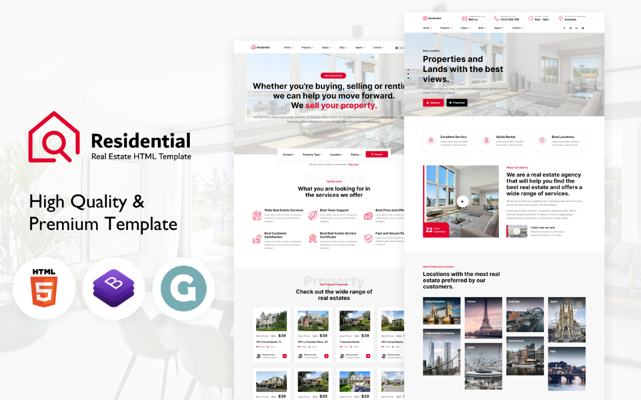 Residential – Real Estate HTML Website template
