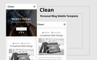 Clean - Personal Blog Mobile Website Template