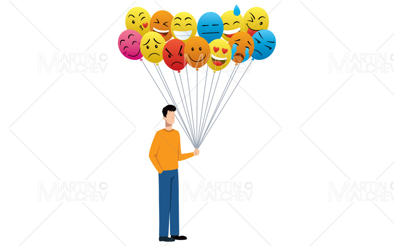 Emotions and Moods Vector Illustration