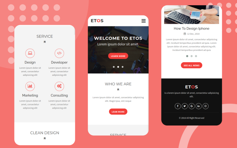 Etos - HTML Mobile Website Template