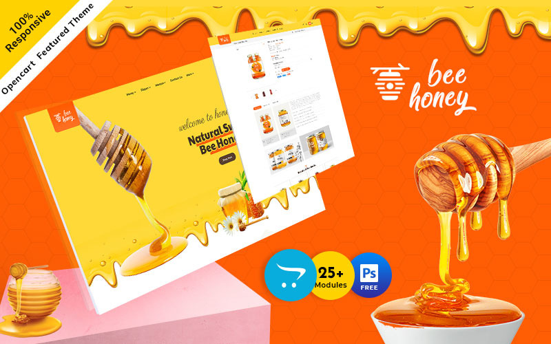 Honey - Agro Bee & Sweet Shop OpenCart Responsive Theme OpenCart Template