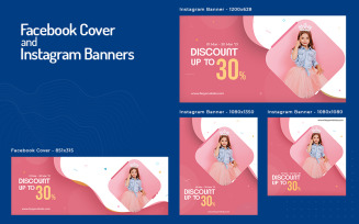 Pink - PSD Templates for Facebook Cover and Instagram Banners Social Media