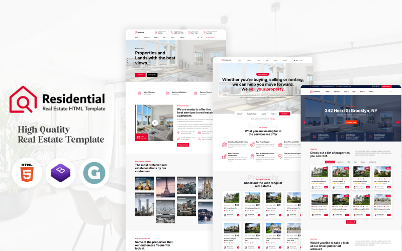 Residential – Real Estate HTML Website template Website Template