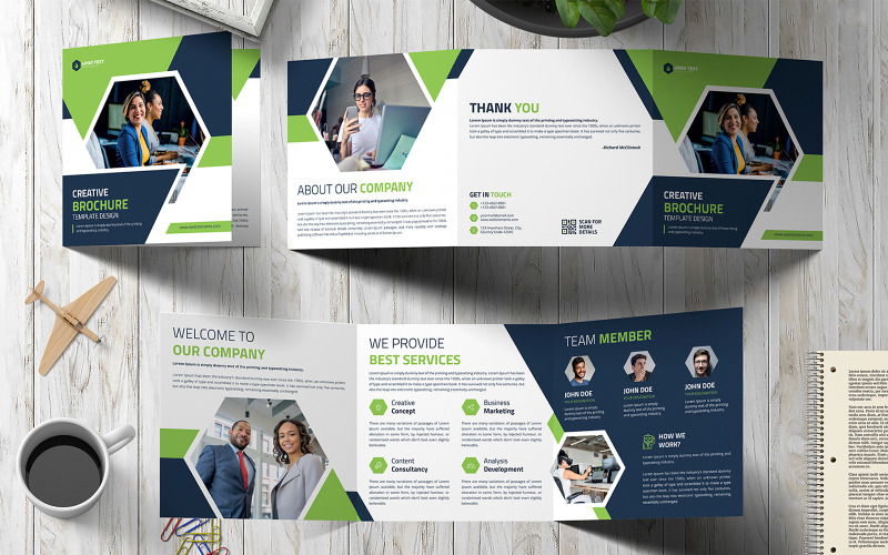 Creative Business Square Trifold Brochure Template Design Corporate Identity