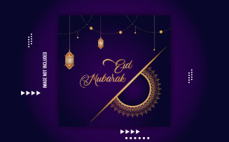 Eid Mubarak Mandala Banner Social Media Design