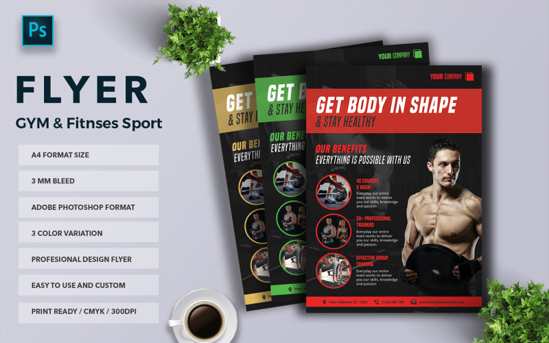 GYM & Fitnses Sport Flyer Template vol-01 Corporate Identity