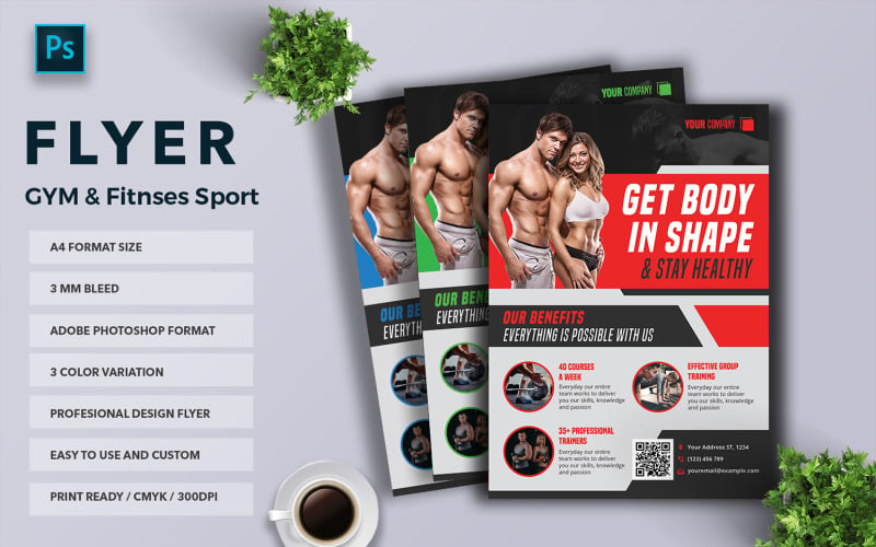 GYM & Fitnses Sport Flyer Template vol-02 Corporate Identity