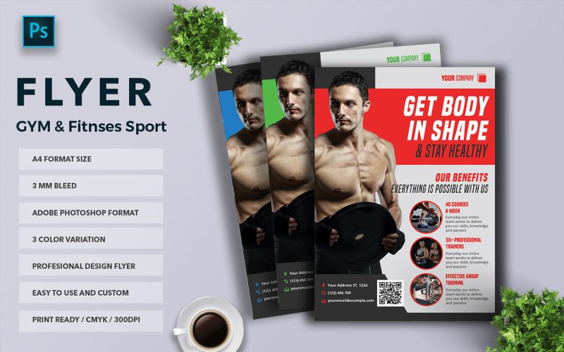 GYM & Fitnses Sport Flyer Template vol-03 Corporate Identity