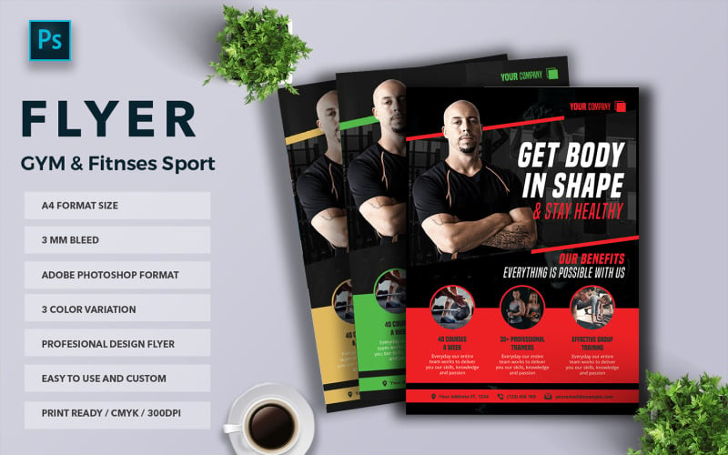 GYM & Fitnses Sport Flyer Template vol-04 Corporate Identity