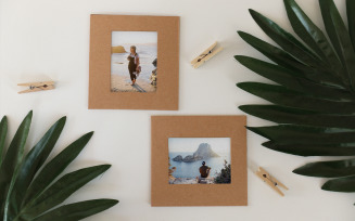 Photo Frame With Flowers Product Mockup