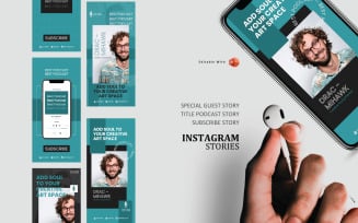 Podcast Instagram Stories and Post Social Media Template - Creative Young Preneurship