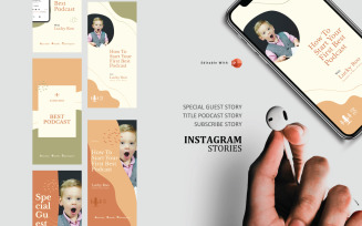 Podcast Instagram Stories and Post Social Media Template - Creativity Podcaster