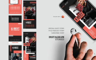 Podcast Instagram Stories and Post Social Media Template - Gym Trainer