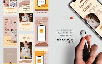 Podcast Instagram Stories and Post Social Media Template - Makeup Artist Podcaster