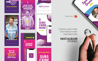 Podcast Instagram Stories and Post Template - Social Media Podcast