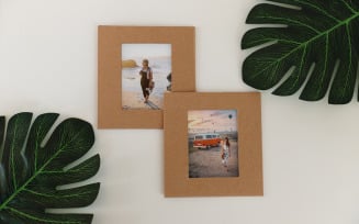 Travel Photo Frame With Flowers Product Mockup