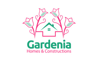 Gardenia Homes and Construction Logo template