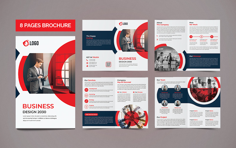 Minimal 8 Pages Brochure Template Corporate Identity